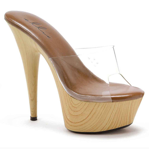 609-Mya 6" Platform Sandal w/Wood Bottom By Ellie Shoes