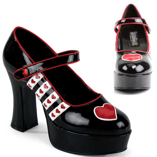 QUEEN-55, Queen of Hearts Platform Shoes | Funtasma Costume Shoes