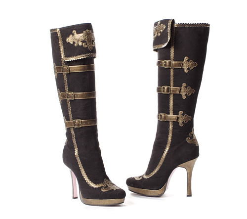 LA-426-ANNA, 4.5 Inch Knee High Heel Pirate Boot