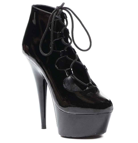 609-Edgy 6 Inch Lace Up Booties By Ellie Shoes