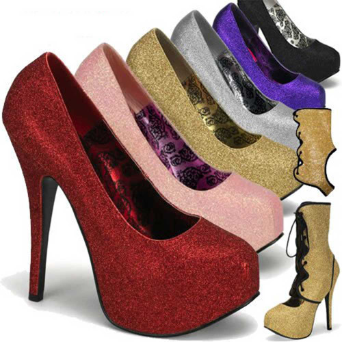 Bordello | Teeze-31G, Detachable Shaft Glitter Pump