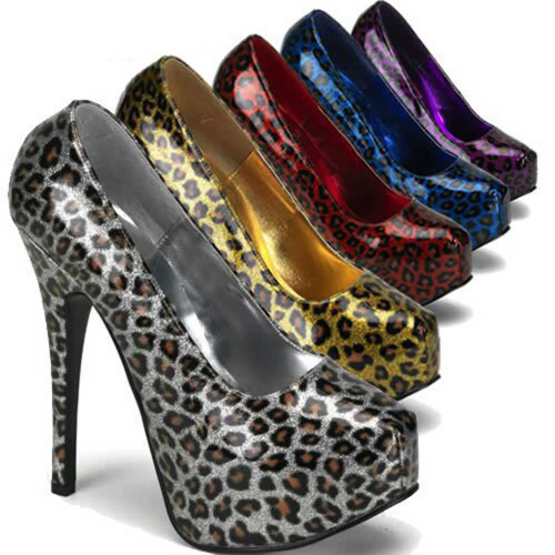 Bordello | Teeze-37, Cheetah Glitter Print Pump