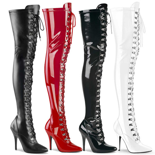 Seduce-3024, 5 Inch Stretch Thigh High Boot by Pleaser USA
