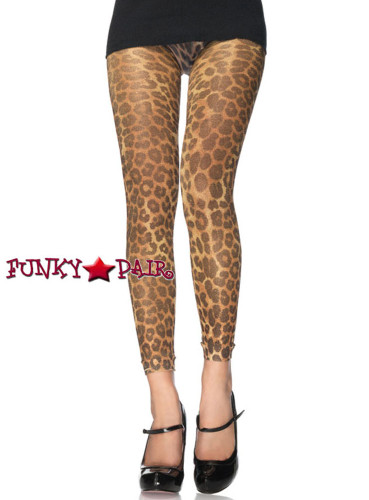 Lurex Leopard Print Footless Tights | Leg Avenue 7535