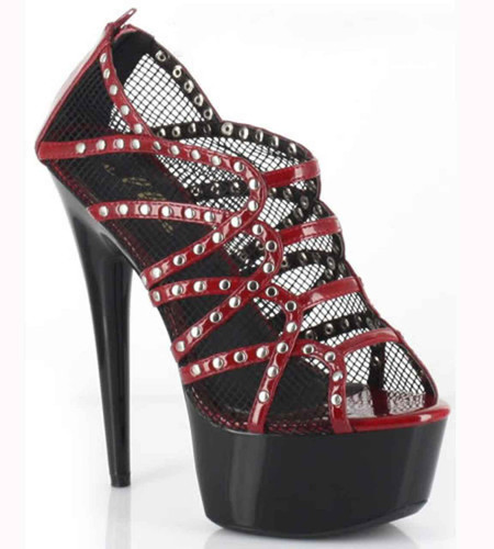 609-Casey, 6 Inch High Heel with 1.75 Inch Platform Net Shoes Made by ELLIE Shoes