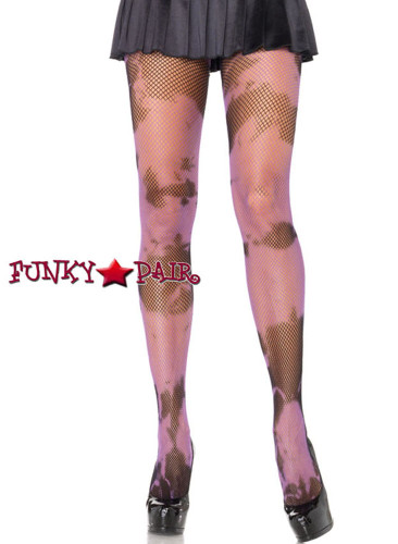 Black Fishnet tie Dye PantyHose |Leg Avenue 9928