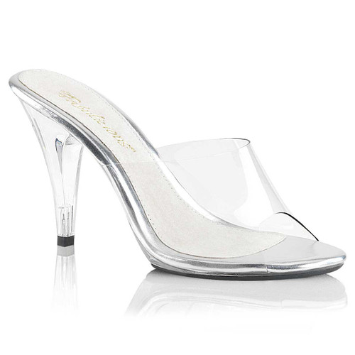 Clear 4 Inch Heel Slide CARESS-401 By Fabulicious