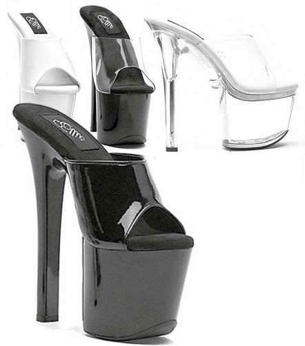 7" Clear Hooker Heels Ellie Shoes | 711-Vanity