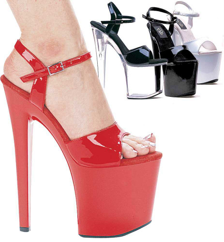 821-Juliet, 8 Inch High Heel with 3.75 Inch Platform Exotic Dancer Shoes Made By ELLIE Shoes available color: black/clear, black, white, red