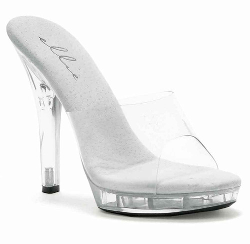 M-Vanity 5" Clear Slide Heels By Ellie Shoes