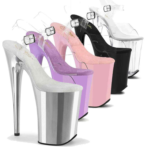 Pleaser Infinity-908, 9 Inch Extreme 9 Inch Heel Ankle Strap
