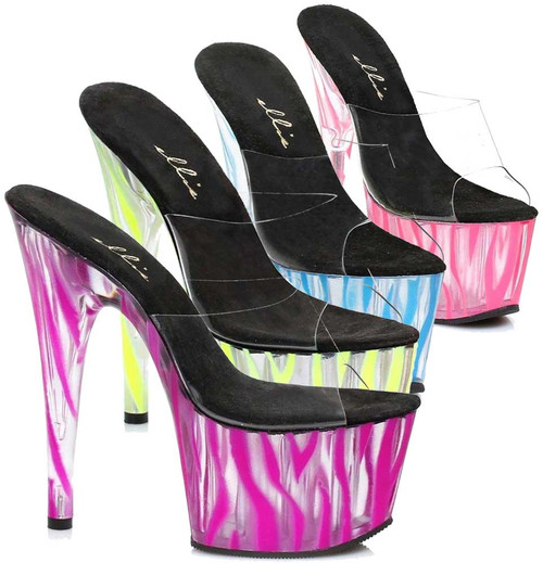 709-Zebra 7" Platform Shoes with Zebra Pattern by Ellie Shoes