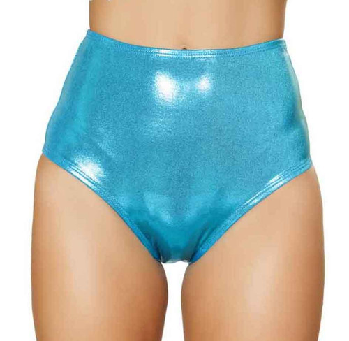 Roma | R-3609, Rave Shimmer High Waisted Shorts color Turquoise