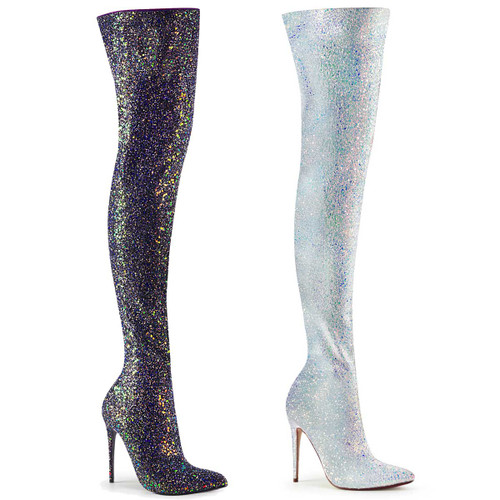Courtly-3015 Glitter Thigh High Boots by Pleaser