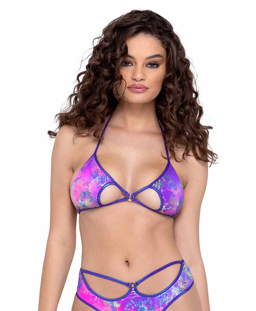 R-6306 - Purple Multi Keyhole Top By Roma