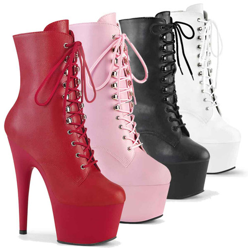 ADORE-1020FX, 7 Inch Faux Leather Ankle Boots By Pleaser