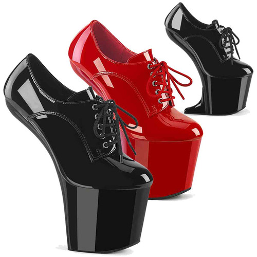 CRAZE-860, 8 Inch Heelless Oxford Platform Shoes by Pleaser