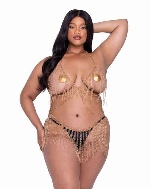 R-LI645Q, Plus Size Fringe Body Chain By Roma