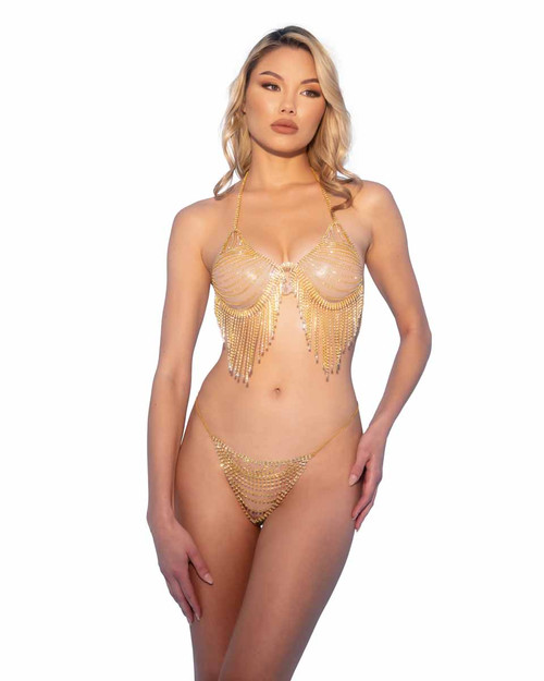 R-LI628, Crystal Fringe Body Chain Set By Roma