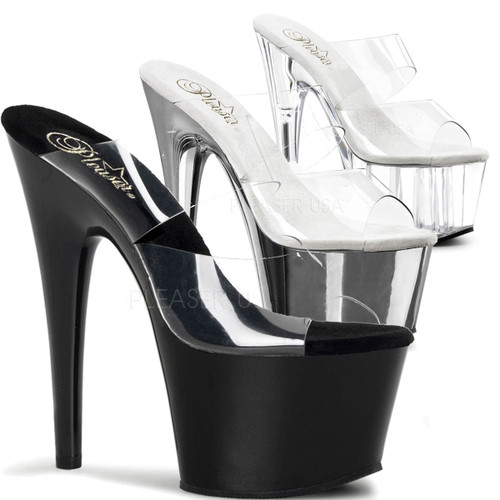 Pleaser Shoes | ADORE-702, Two-Band Platform Slide Dancer Shoes