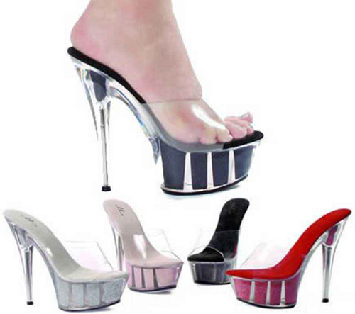 Ellie Shoes | 609-Glitter 6" Platform Glitter Sandal