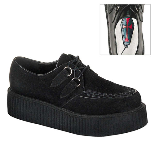 Men's Creeper-402S Basic Black Suede Demonia Shoes Men's Creeper-402S Basic Black Suede Demonia Shoes