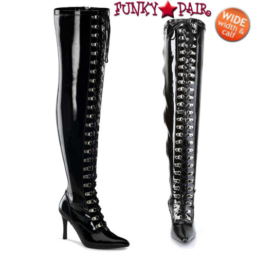 Pleaser | DOMINATRIX-3024X, Wide Width/Calf Lace Up Thigh High Boots | Pleaser | DOMINATRIX-3024X, Wide Width/Calf Lace Up Thigh High Boots |