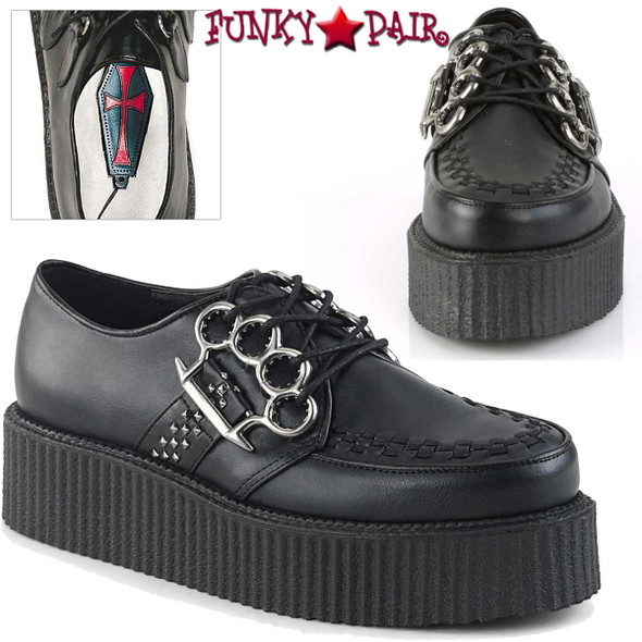 Demonia | Men's V-Creeper-516, Platform Oxford with Brass Knuckles Demonia | Men's V-Creeper-516, Platform Oxford with Brass Knuckles