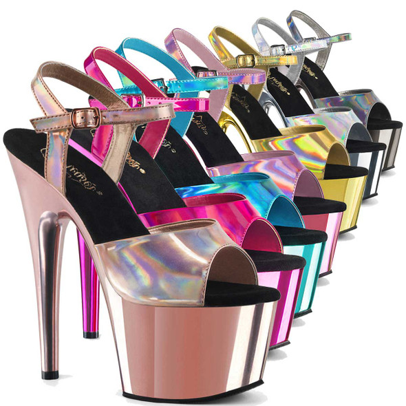 Chrome Pole Dancing Heels Adore-709HGCH by Pleaser Chrome Pole Dancing Heels Adore-709HGCH by Pleaser