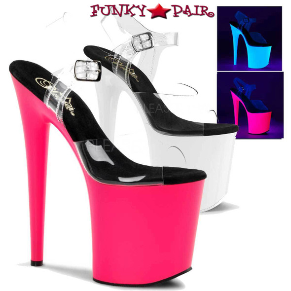 Pleaser | Flamingo-809LN, 8 Inch Line Platform Ankle Strap Sandal