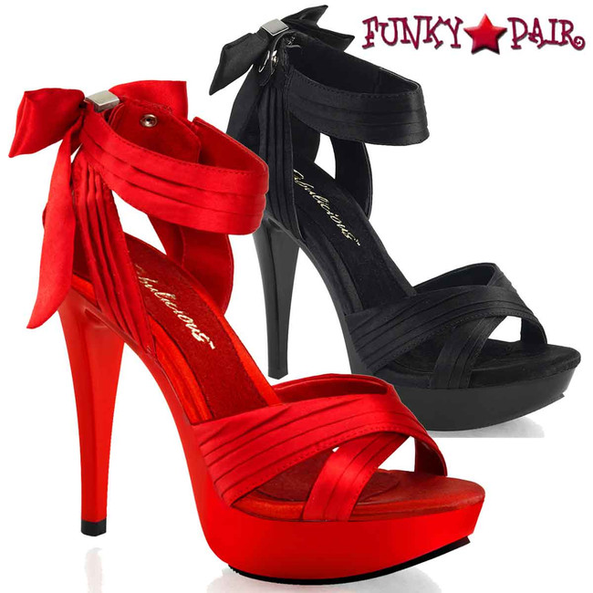 Fabulicious Cocktail-568, 5" Sandal with Criss Cross Pleated Straps