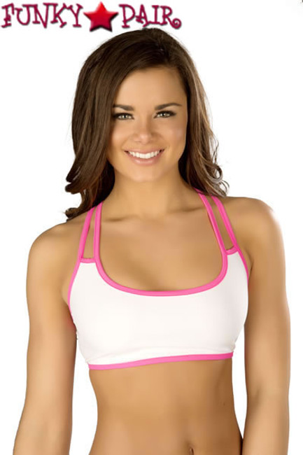 CL413, Stringy Top Color White/Hot Pink