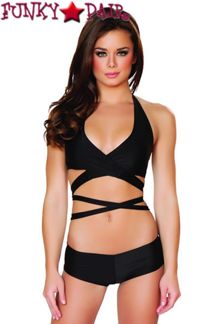 J Valentine | SF131, Halter and Short Set color black