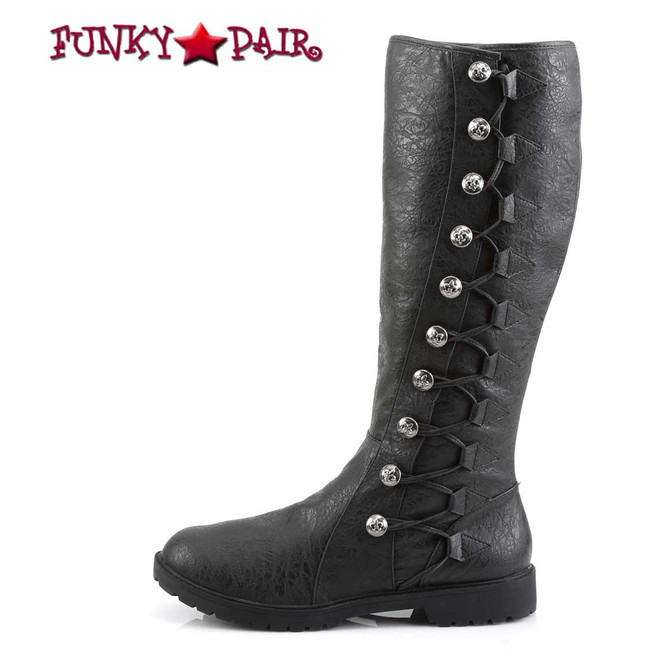 Funtasma | Gotham-109, Men's Cosplay Knee High Button Lace Up Boots Side View