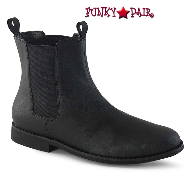 Trooper-12, Men's Pull on Chelsea Black Boot by Funtasma Shoes