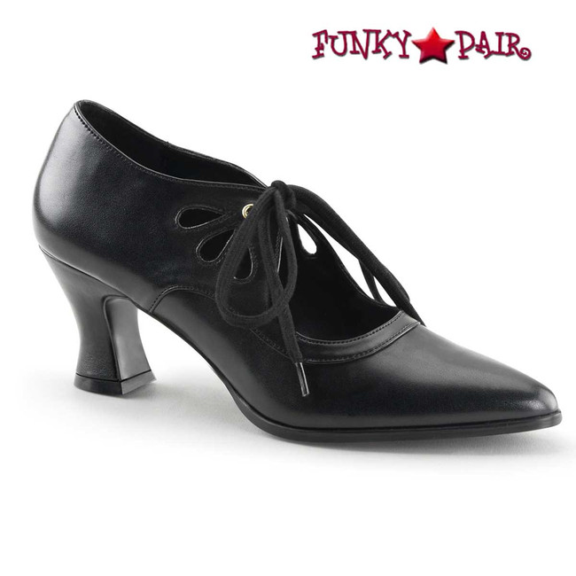 Funtasma Shoes | Victorian-03, Black Kitten Heel Costume Pump