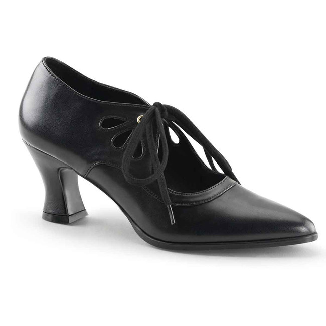 Victorian-03, Black Kitten Heel Costume Pump