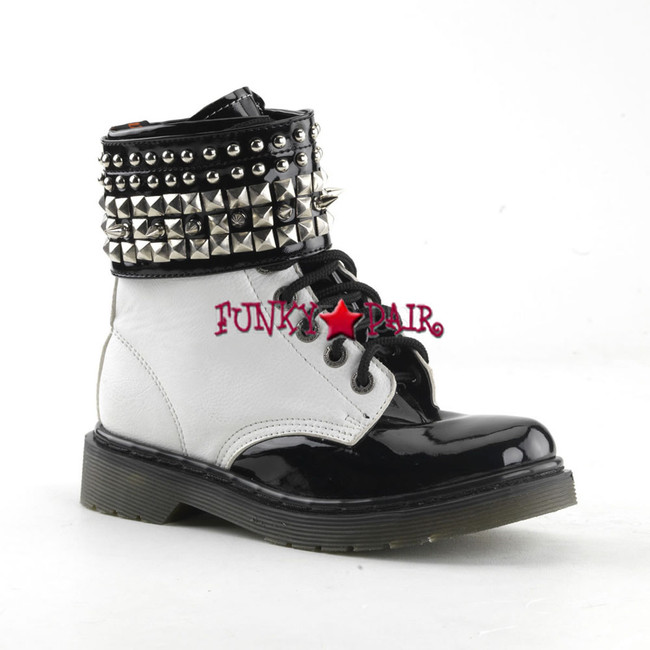 Rival-106, Spike and Studs Ankle Cuff Combat Women Punk boots Mady By Demonia