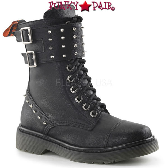 Rival-309, Woman Combat Boots with Spike Women Punk boots Mady By Demonia