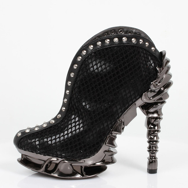 Hades | VESPER Reptile Print Ankle Boots with Studs Side View