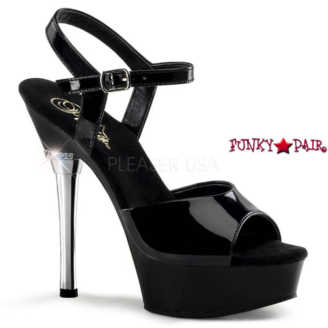 ALLURE-609, 5.5 Inch High Heel with 1.5 Inch Platform Ankle Strap color black
