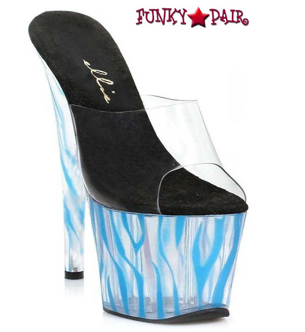 709-Zebra 7" Blue Zebra Pattern Platform by Ellie Shoes