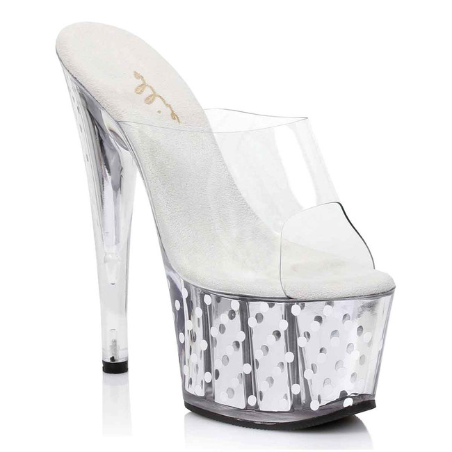709-Brielle 7" Silver Polka Dot Mule