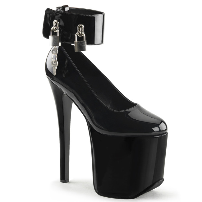 Devious | Tramp-742, 7.25" Fetish Pump with Cuffs by Pleaser