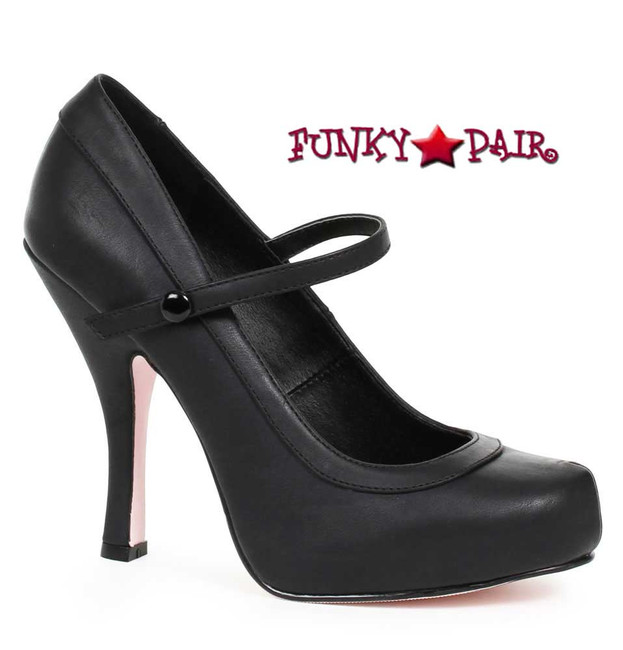 Ellie Shoes | 423-babydoll 4" School Girl Mary jane Pump Black Faux leather