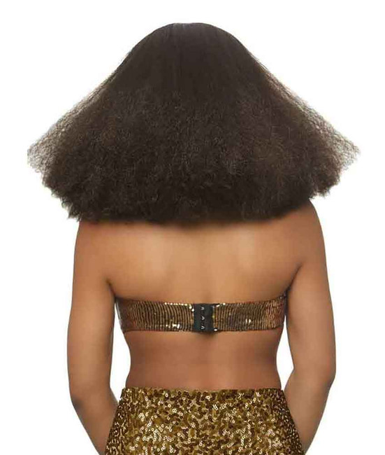 Women's LA-2731 Brown Afro Puffy Wigs Back View by Leg Avenue