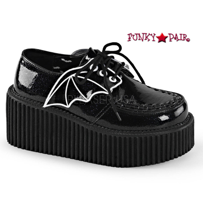 Creeper-205, 3 inch Platform Creeper with Bat Wings