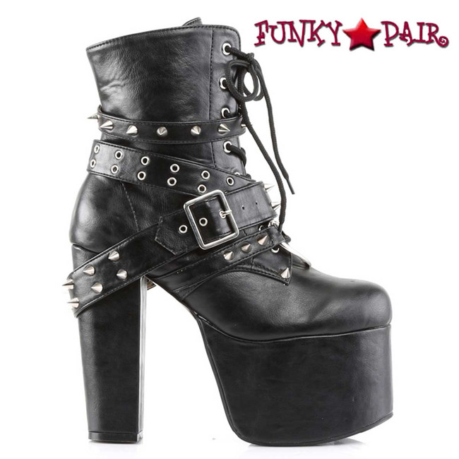 Demonia Torment-700, Punk Gothic Buckled Straps with Spikes