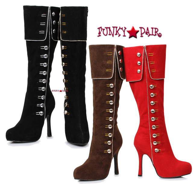 420-Elda, 4"  Knee High Boots with Buttons Costume Boots | 1031