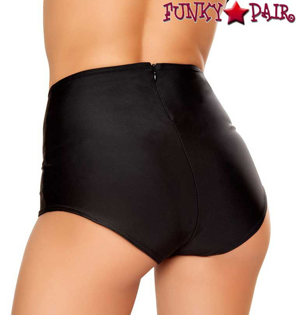 J. Valentine | FF612, Solid High-Waist Short Color Black back view